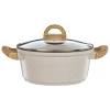 Weight is not overly heavy, but it is not so light of a set that you pick it up and fling it off of the stove. 1