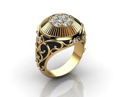 Pair your selection with a dazzling beyond conflict free diamond. Mens Diamond Ring Yellow Gold 3d Printable Model