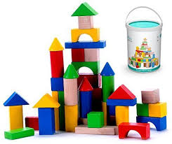 Classic Wooden Building Block Set 50 Pieces For Toddlers Preschool Age Hardwood Plain Colored Small Wood Blocks For Boys Girls Basic Educational Bui Wooden Building