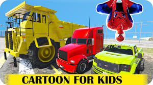 Spiderman Cartoon Policeman Party With Big Monster Dump Truck L Nursery Rhymes Children Songs Spiderman Cartoon Spiderman Kids Kids Songs