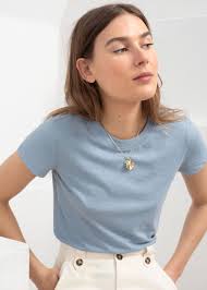 Cotton Blend T Shirt Blue Shirt Outfits Blue Tee Outfit Blue Top Outfit