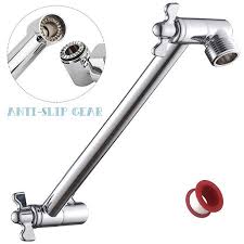 10 Inch Adjustable Shower Arm Extender With Anti Slip Gear Flexible Height And Universal Angle Solid Adjustable Shower Arm Shower Arm Adjustable Shower Head