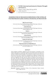 PDF) Dissemination of Religious Formation in The Fatwa of The Indonesian  Ulema Council