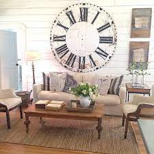 An Oversize Clock Is On Your List Of Decor Goals Farm House Living Room Home Decor Farmhouse Interior Design