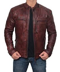 Amazon Com Decrum Vintage Distressed Genuine Lambskin Mens Leather Biker Jackets And Coat Leather Jacket Men Style Brown Leather Jacket Men Leather Jacket Men