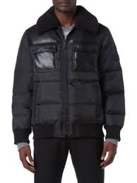 Andrew Marc Beaumont Faux Shearling Collar Puffer Jacket