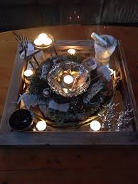 I Like This Could Keep It Put Up But Then Pull It Down To A Table Wiccan Alter Witches Altar Wiccan Altar