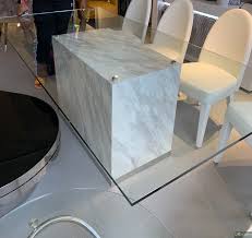 Maybe you would like to learn more about one of these? Modern Contempo Cubo Glass Dining Table Marble Base
