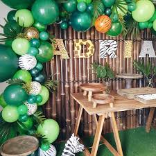 There are so many things that you can do with this theme. Amazon Com Balloon Garland Arch Kit Jungle Safari Theme Party Decorations 105pcs 10 Colors Latex Balloons 8 Palm Leaves 16ft Balloon Decorating Strip For Kids Boys Birthday Party Baby Shower Decorations Toys