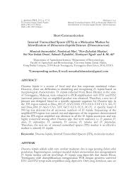 Sebab terlalu sayangkan negerinya, puteri saadong meminta raja abdullah untuk menyerahkan dia kepada raja narai. Pdf Internal Transcribed Spacer Its As A Molecular Marker For Identification Of Dioscorea Hispida Dennst Dioscoreaceae