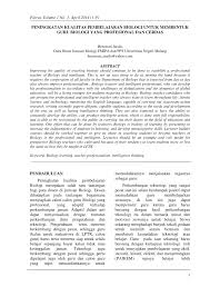 Berikut adalah contoh laporan praktikum biologi. Pdf Peningkatan Kualitas Pembelajaran Biologi Untuk Membentuk Guru Biologi Yang Profesional Dan Cerdas