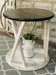 Farmhouse Round End Tables In 2020 Round End Tables Coffee Table Farmhouse Rustic End Tables
