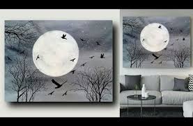 Black And White Acrylic Painting Buddha Moonlight Night Acrylic Painting On Canvas For Beginners Black And White Art Youtube Canvas Painting Diy Acrylic Painting Canvas Canvas Art Painting