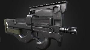 Fn P90 Lowpoly Model On Artstation At Https Www Artstation Com Artwork Z5k51w In 2020 Model 3d Model Artwork
