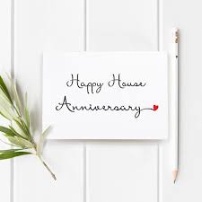 Celebration Cards Happy House Anniversary Cursive With A Heart House Anniversary Cards Happy House Anniversary