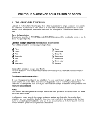 10 jours à prendre dans les 4 mois suivant l'accouchement de manière consécutive ou échelonnée. Politique Relative Aux Absences Pour Raison De Deces Modeles Exemples Pdf Biztree Com