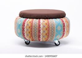 250 pounds no assembly required read more Round Ottoman Stool Chair Decorative Fabric Stock Photo Edit Now 1400950607