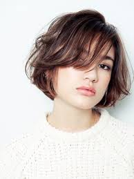 外国人風大人カジュアルボブスタイル ミズ 30代 40代 ビューティーboxヘアカタログ ヘアスタイリング ボブパーマ ボブヘア