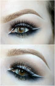 Black And White Winged Eyeliner Glitter Tears Black Smokey Lower Lashline White Winged Liner A Bronze Glitter Smokey Eye Makeup Sleepo Winged Liner Smokey Eye Makeup Glitter Smokey Eye