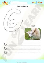 The letter g song by have fun teaching is a great way to learn all about. G Is For Goat Animal Alphabet Worksheet Fun2learn