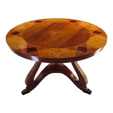 John Widdicomb For Baker Furniture Art Deco English Regency Round Mahogany Burl Center Dining Table Baker Furniture Furniture Dining Table