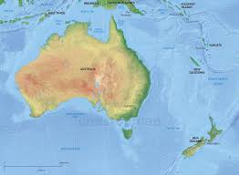 Map Of Australia New Zealand Political With Shaded Relief Australia Map Map Of New Zealand Map Vector