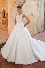 Justin Alexander Style 88038 Clean Mikado Ball Gown With Crystal Buttons Justin Alexander Wedding Dress Princess Wedding Dresses Ball Gown Wedding Dress