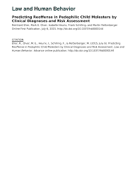 Karena orang yang misalnya netizen, ya, mereka enggak tahu asli kita kayak gimana. Pdf Predicting Reoffense In Pedophilic Child Molesters By Clinical Diagnoses And Risk Assessment
