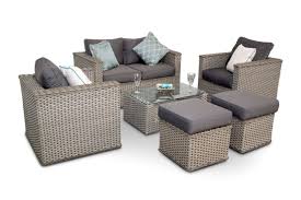 Manufactured using 'natural' colour weatherproof pu rattan, it has a. Bahia 6pc Rattan Garden Sofa Set With Footstools Grey Whitewash
