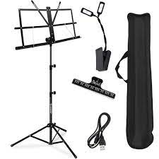 Music stand, kasonic professional collapsible music stand portable and lightweight with led light 8.2 7.7 8.3 8: Music Stand Kasonic Professional Collapsible Music Stand Portable And Lightweight With Led Light Music Sheet Clip Holder And Carrying Bag Suitable For Instrumental Performance Walmart Com Walmart Com