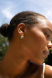 Amazon.com: Barzel 18K Gold Plated Crystal Flower Earrings for Women  (Aquamarine): Clothing, Shoes & Jewelry