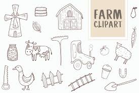 Farm Doodle Clipart Collection 281397 Illustrations Design Bundles Hand Doodles Clip Art Doodles