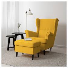 Strandmon Skiftebo Yellow Footstool Ikea Ikea Strandmon House Interior Comfy Chairs