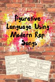 Figurative Language Task Cards Using Modern Rap Songs Paper And Digital Figurative Language Task Cards Figurative Language Language