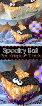 Spooky Bat Halloween Rice Krispie Treats Mostly Homemade Mom Recipe Halloween Treats Easy Halloween Rice Krispie Treats Halloween Rice Krispies