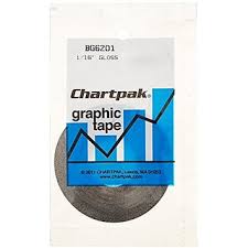 Chartpak Chart Tape Glossy 1 16 X 648 Inches Gloss Black Chabg6201