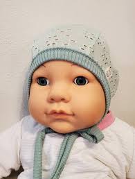 Swedish Bonnet-eyelet Fabric-baby Pilot Cap-hat With Ties or Snaps-hearing  Aid Hat-size 38-50cm/0-24mo-rib Knit Binding-pick Your Color