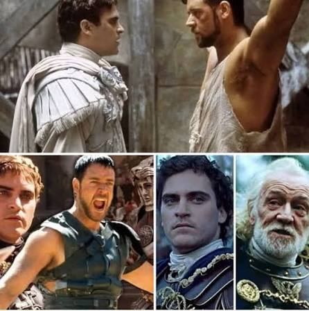 La escena entre Cómodo (Joaquín Phoenix) y Máximo (Russell Crowe) en " Gladiator" (2000) es un clímax dramático que se desarrolla en el Coliseo,  culminando la tensión entre ambos personajes. Cómodo, el corrupto