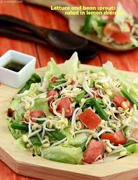 Lettuce And Bean Sprouts Salad Recipe Indian Style Bean Sprout Salad In Lemon Dressing Recipe In 2020 Bean Sprout Salad Bean Sprout Recipes Bean Sprouts