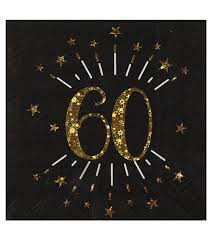 Geburtstag bringt viel schönes mit sich: Servietten Sparkling Gold 60 Geburtstag 10 Stuck