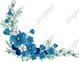 Painted Blue Flower Border Png Clipart Blue Flower Png Flower Border Png Blue Flower Painting