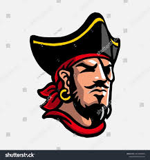 Black Beard Pirate Mascot Face Stock Vector (Royalty Free) 2113222829