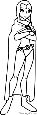 Coloring is a great activity for your little titan. Teen Titans Raven Coloring Page Coloringall