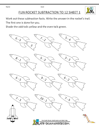 Practice Math Worksheets Fun Subtraction To 12 Rocket 1 Gif 1000 1294 Coloring Worksheets For Kindergarten Math Coloring Worksheets Times Tables Worksheets