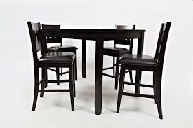 Lancaster table & seating bar height table with 30 x 30 reversible cherry / black table top and cross base plate. Jofran Dark Rustic Prarie 923 Dark Rustic Prairie Counter Height Table And Four Stools Dunk Bright Furniture Dining 5 Piece Sets