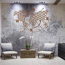Choose from contactless same day delivery, drive up and more. Dekadron Metal World Map Wall Art Compass Metal Wall Decoration Metal Sign Metal Wall Art Bronze 117 X 91 Cm Amazon De Home Kitchen