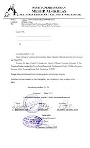Contoh proposal perpanjangan ijin operasional mdu mdta tpq dan …. Contoh Surat Permohonan Bantuan Dana Pembangunan Musholla Nusagates