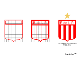 Desenho da bandeira do estudiantes de la plata para colorir na forma livre. Proceso De Diseno Escudo Club Estudiantes De La Plata