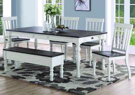 Set (dining table, 6 upholstered side chairs & 2 upholstered arm chairs), created for macy's. Joanna Dining Table And Bench Set White Farmhouse Dining Room Set Interior Design Dining Room Table And Bench Set