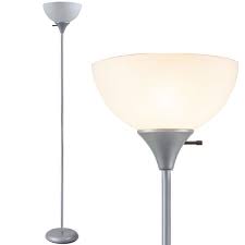 Kenroy home spyglass 60 in. Newhouse Lighting Henry 71 In Silver Basic Torchiere Floor Lamp With Free Led Light Bulb Included Nhfl He Si The Home Depot